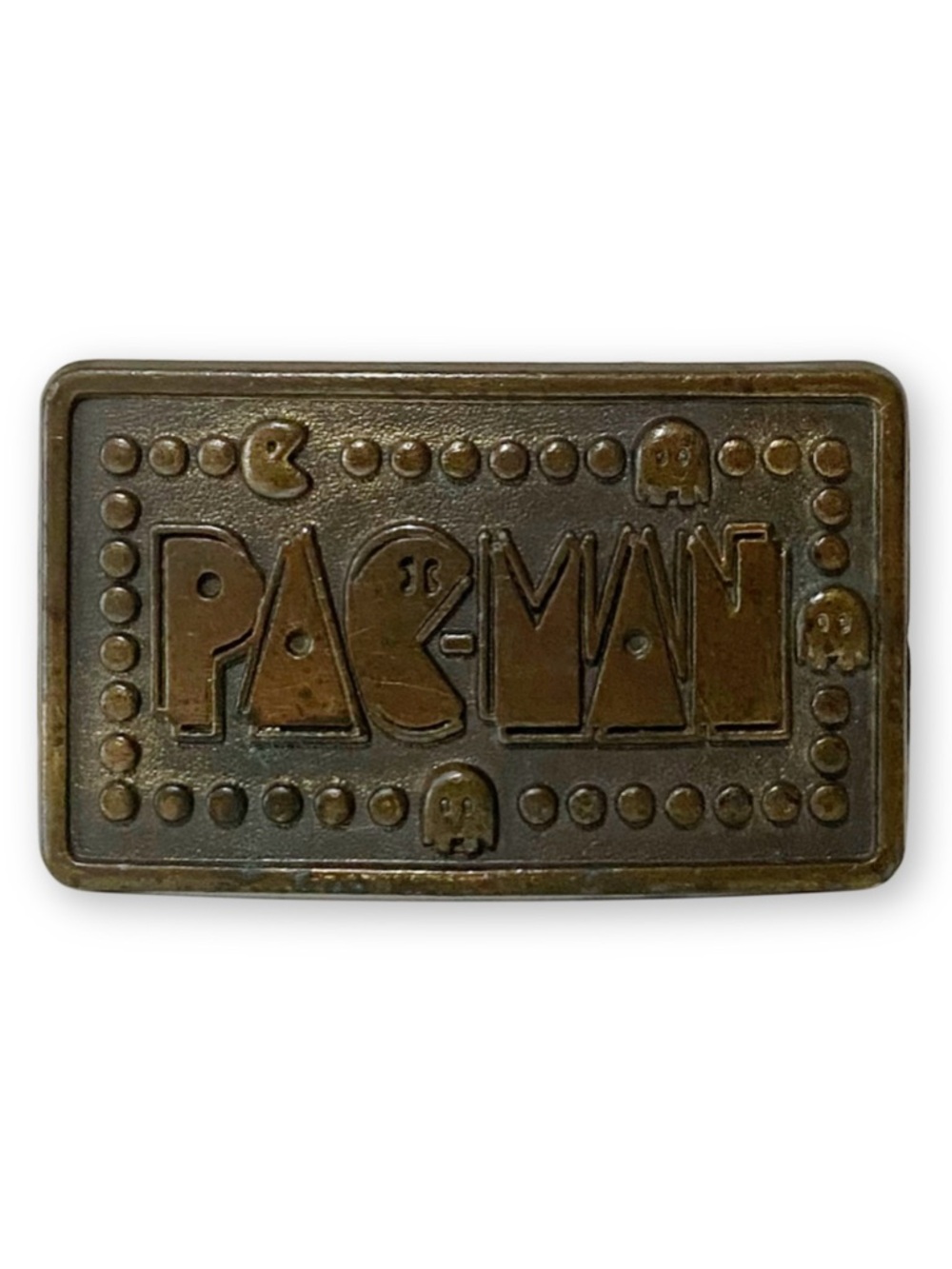 Bally Midway Lee NYC Vintage 1980 PAC-MAN Solid Brass Belt Buckle Arcade Promo